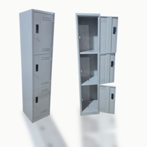 Locker Deportivo 3 puertas gris