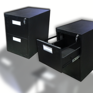 Archivero Negro Vertical 2 Gavetas